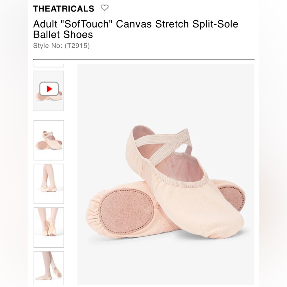 Theatricals SofTouch Canvas Split-Sole Ballet Shoes